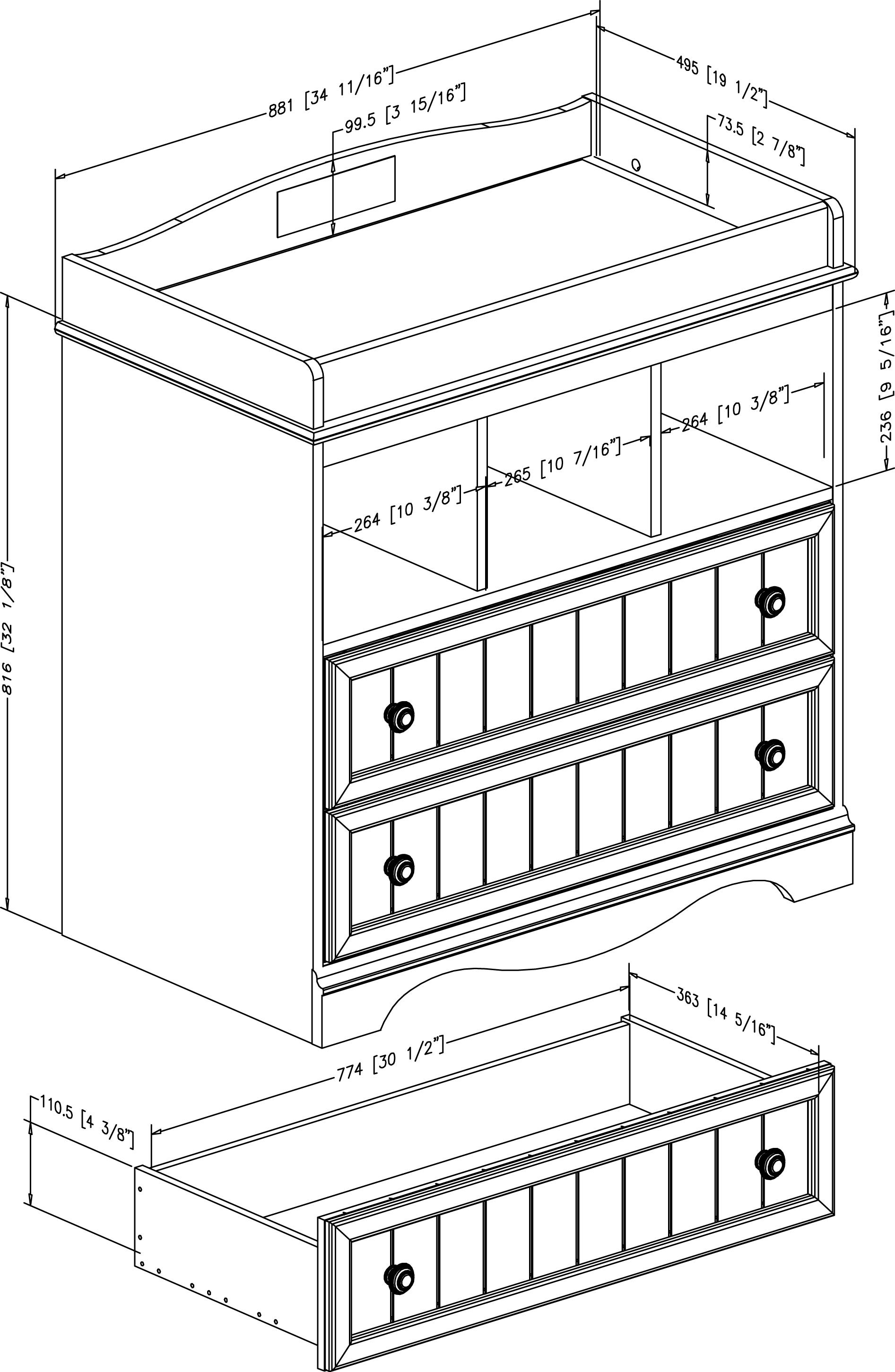 South Shore Changing Table With Drawers by OJ Commerce 188.27 332.99