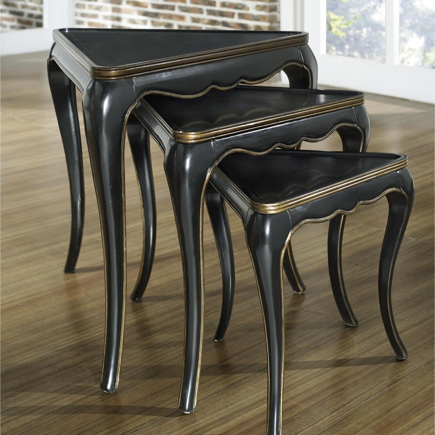 Pulaski Black Gold Nesting Tables by OJ Commerce 977101 - $279.04