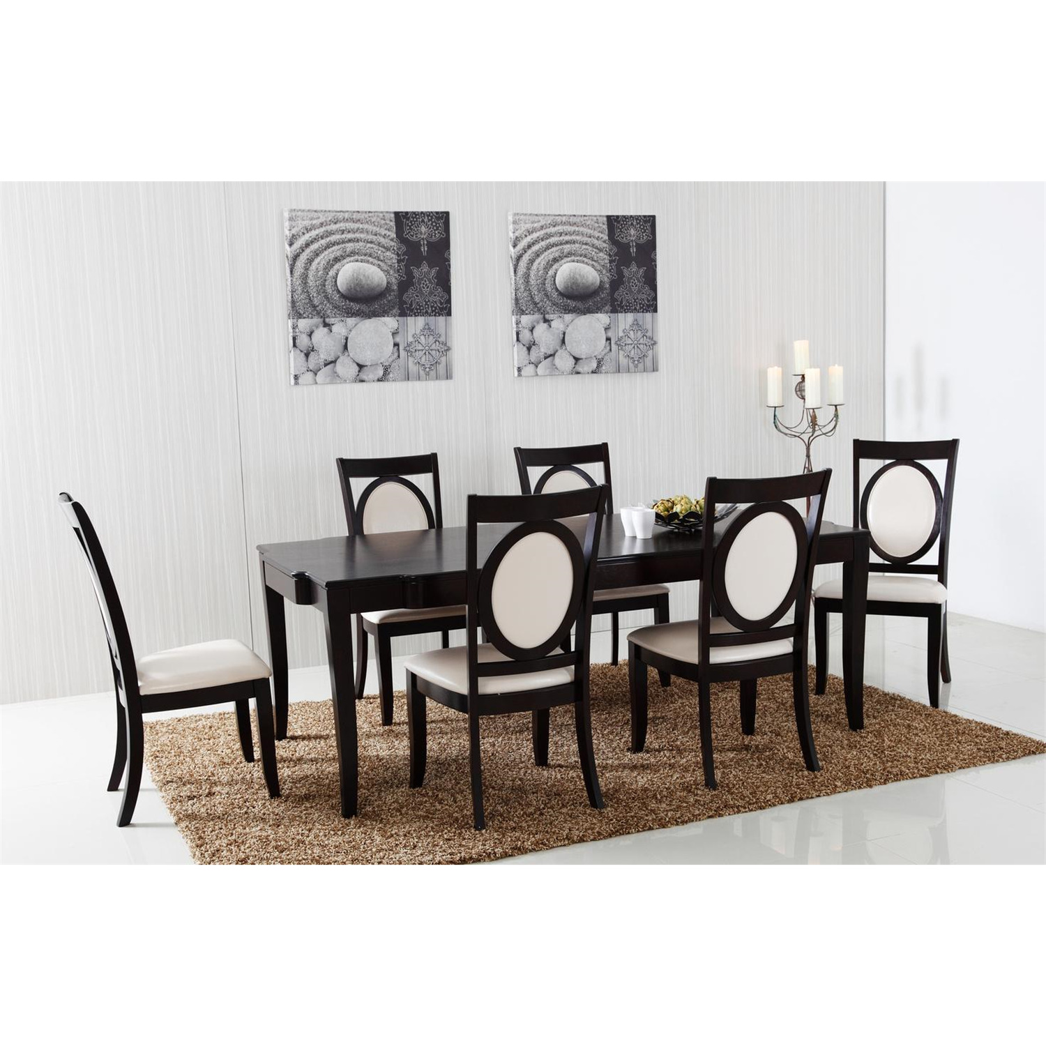 Abbyson Living 7 Piece Espresso Dining Set (1) dining table, (six