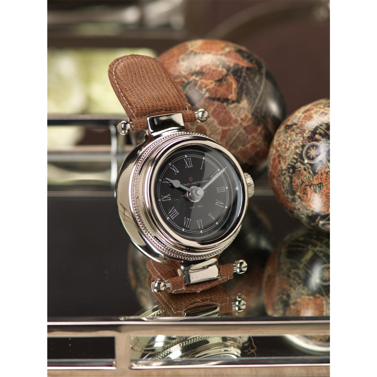 Zodax Chrono Meridian Round Clock with Leather Band by OJ Commerce IN