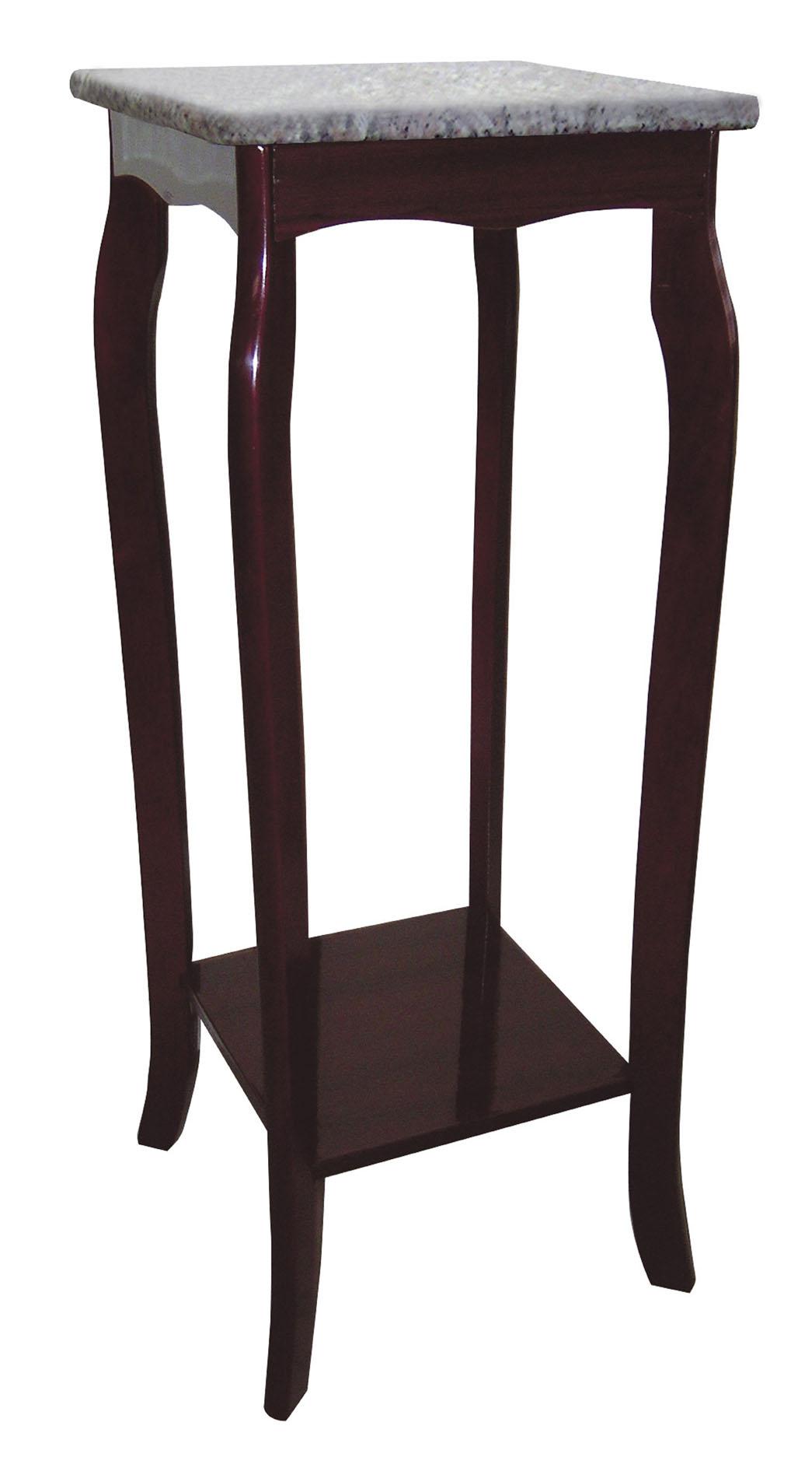 ORE International Cherry Phone Table with Marble Top by OJ Commerce JW