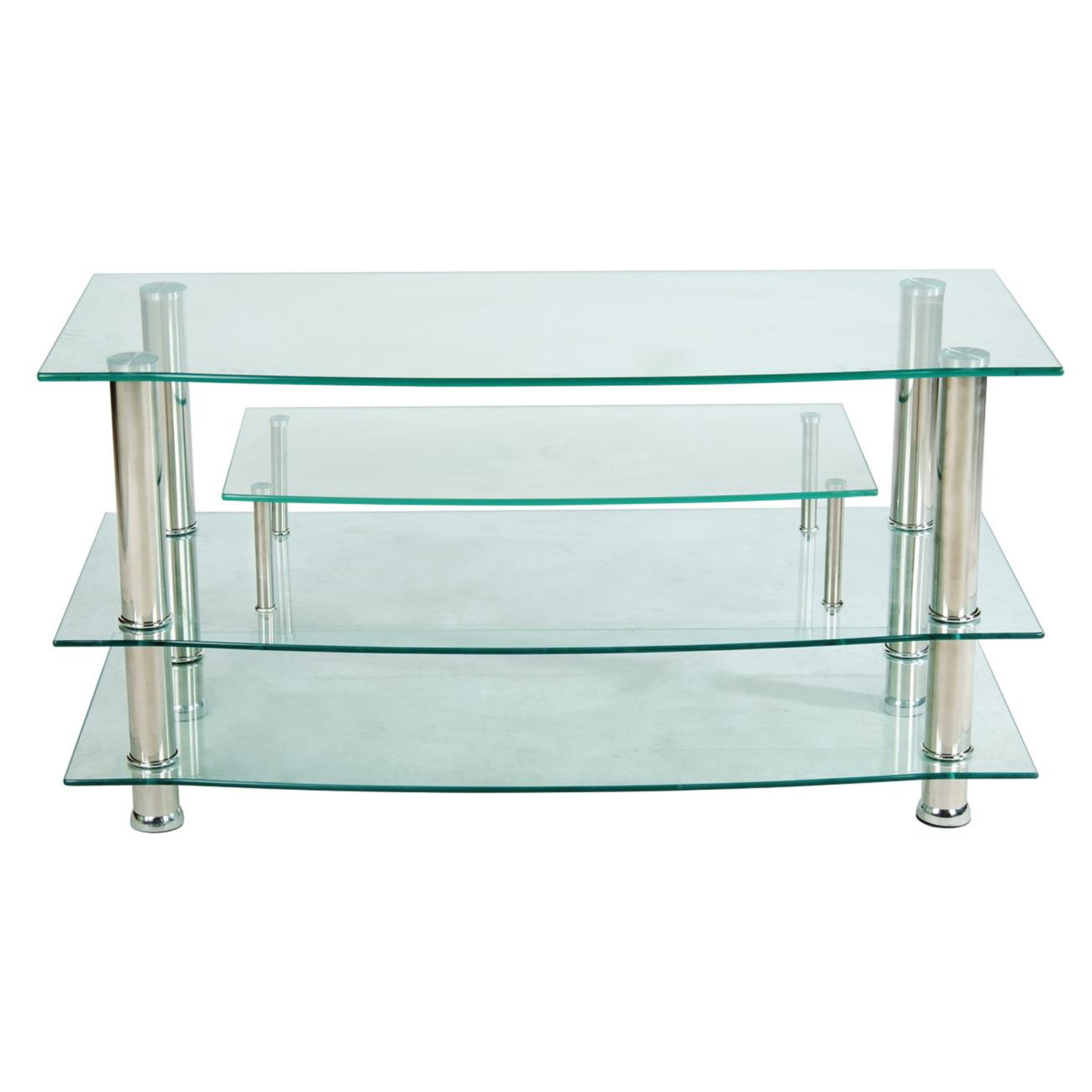 Home Source Black Glass / Chrome TV Stand by OJ Commerce 117.10 129.52