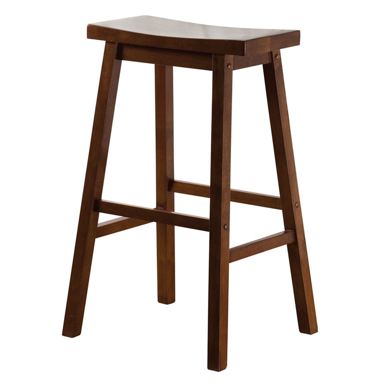 Wood Saddle Bar Stool