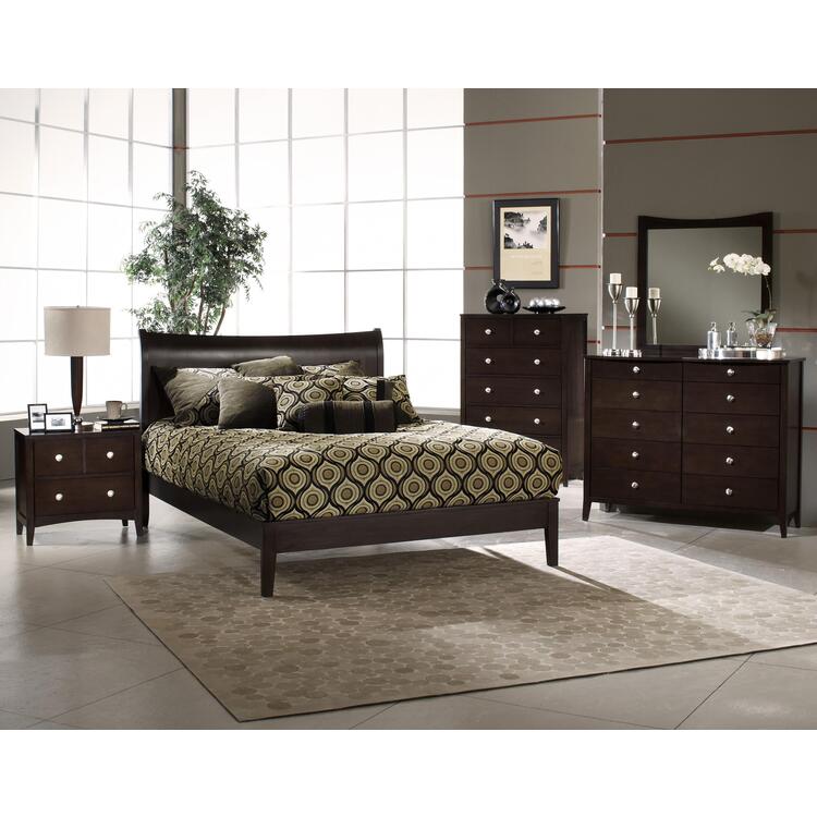 Tiburon Bentwood Platform 5 Piece Bedroom Set - Queen
