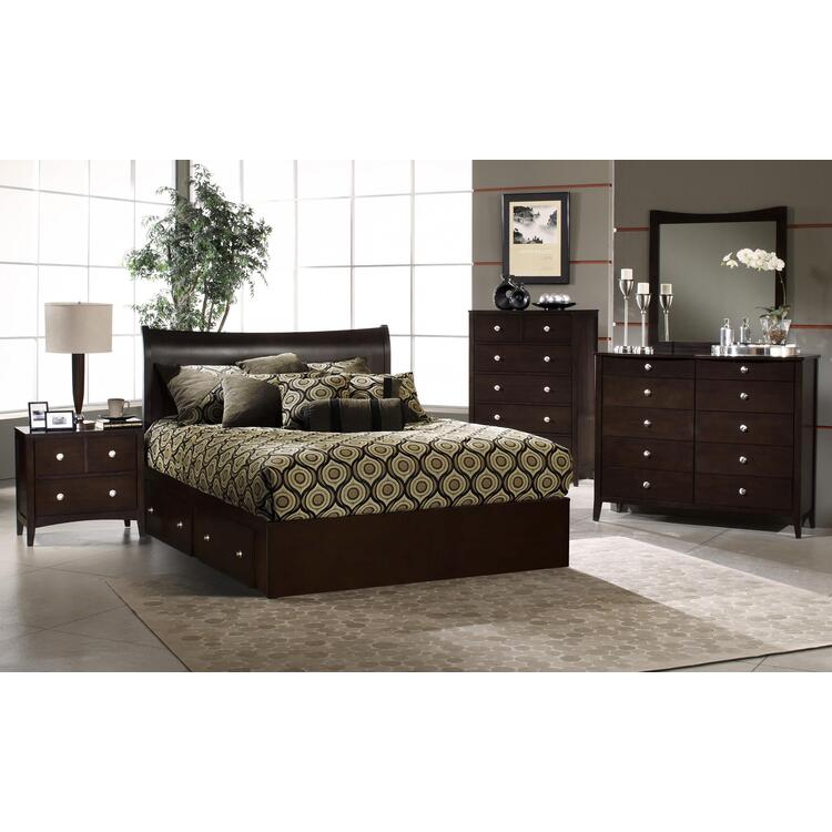 Tiburon Bentwood Storage 5 Piece Bedroom Set - King
