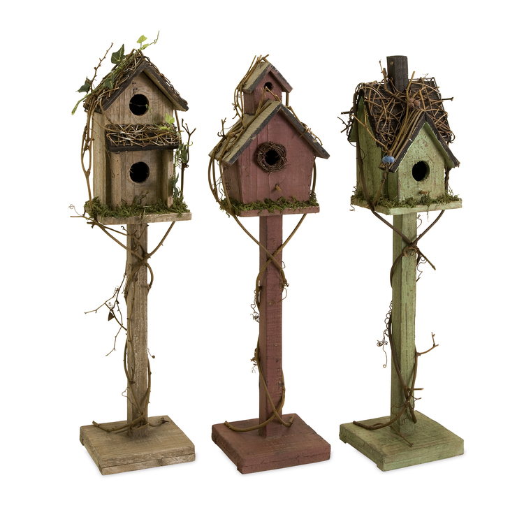 Set of 3 Carthage Standing Birdhouses