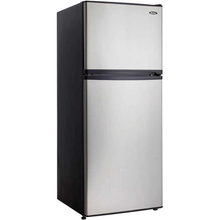 Energy Star 10 Cu. Ft. Frost-Free Mid-Size Refrigerator with Top Mount Freezer - Stainless Steel / Black