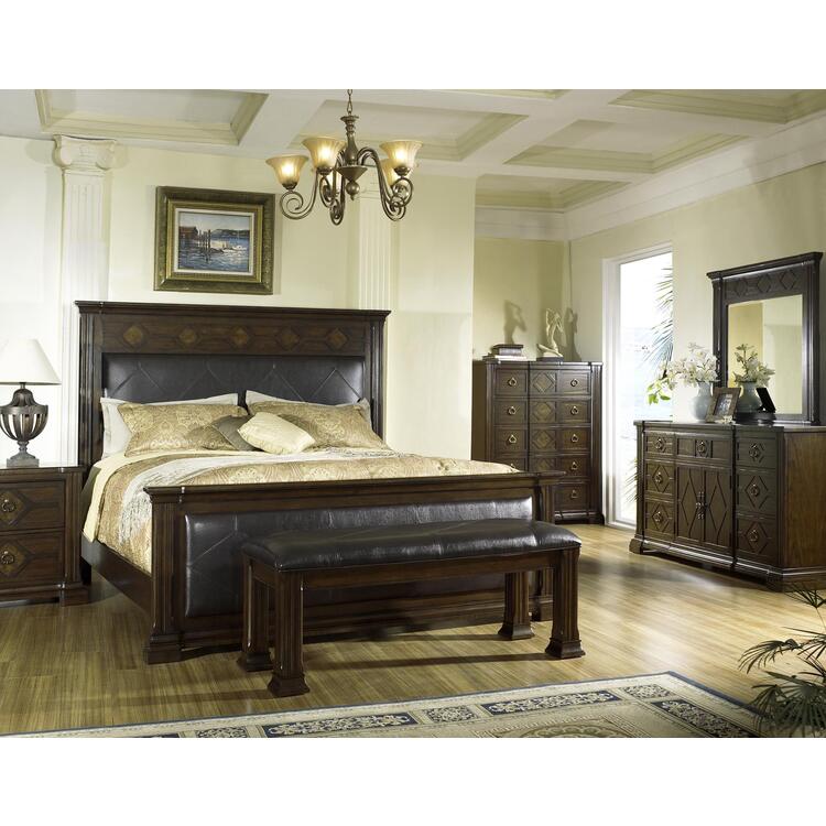 Villa Madrid California King Bicast Leather Panel Bed