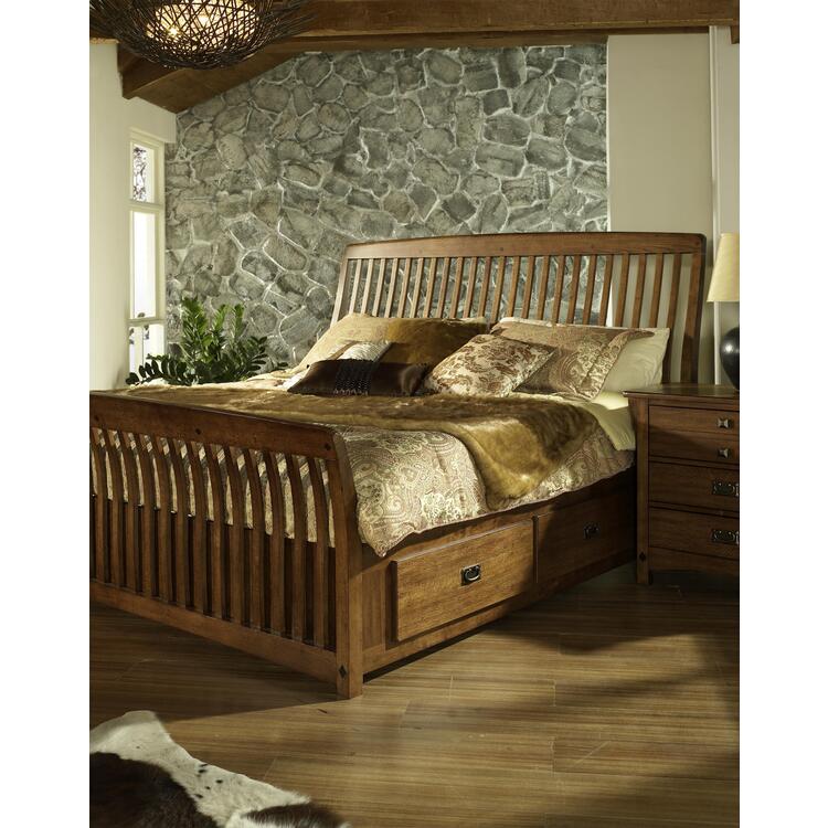 Craftsman King Sleigh Bed with Drawers