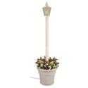 Cambridge Electric Lantern Planter - White Texture Finish & Granite Resin Colored Planter Base