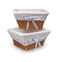Basket with White Waffle Liner and 4 Ribbons