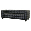 Arriga Black Leather Modern Sofa 