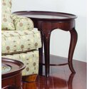 Oval End Table-Glass Top