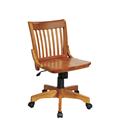 Deluxe Armless Wood Bankers Chair with Wood Seat