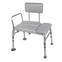 Drive Medical Padded Seat Transfer Bench, Gray