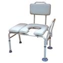 Combination Padded Seat Transfer Bench With Commode Opening
