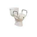 Raised Toilet Seat With Tool Free Removable Padded Arms