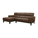 Jocelyn Dark Brown Leather Modern Sectional Sofa