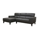 Jocelyn Black Leather Sofa Sectional