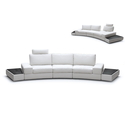 Midori White Leather Modern Sofa