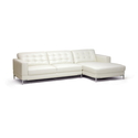 Babbitt Ivory Leather Modern Sectional Sofa