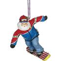 Snowboard Santa Ornament