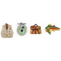 Fly Fishing Ornament Set