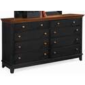 Triple Dresser-Black with Cherry Top