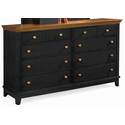 Triple Dresser-Black with Maple Top