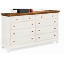 Triple Dresser-White with Maple Top
