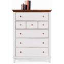 Drawer Chest-White with Cherry Top