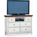 Entertainment Center-White With Cherry Top