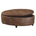 Uttermost Gideon Oval Leather Storage Bench