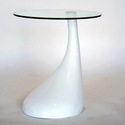 White Plastic Base Round Coffee Table