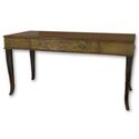 Distressed Writing Table with Natural Wood Undertones