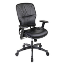Leather Managers Chair with Gunmetal Finish