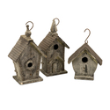 Set of 3 Mitchell Wood Birdhouses