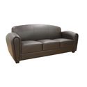 Sally Brown Leather Modern Sofa