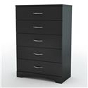 Step One 5 Drawer Chest in Pure Black
