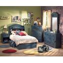 Summer Breeze Twin 6 Piece Bedroom Set in Blueberry