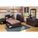 Logik Twin 6 Piece Bedroom Set in Chocolate
