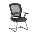 Visitors Chair with Air Grid Back and Platinum Accents