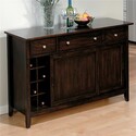 Baker's Cherry Finished Server W/ 3 Drawers, 2 Sliding Doors And Removable Wine Rack