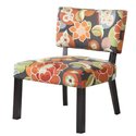 Bright Floral Print Accent Chair