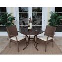 Grenada Patio 3 Piece Slatted Table and Arm Chair Bistro Dining Set
