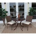 Grenada Patio 3 Piece Slatted and Side Chair Bistro Dining Set