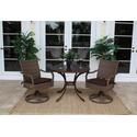 Grenada Patio 3 Piece Swivel and Slatted Dining Bistro Set