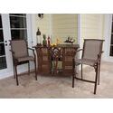 Chub Cay Patio 3 Piece Bar and Stackable Barstool Set