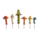 Set of 6 Mercade Small Mushroom Garden Stakes