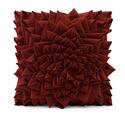 Red Fontella Hand Sewn Felt Rose Pillow